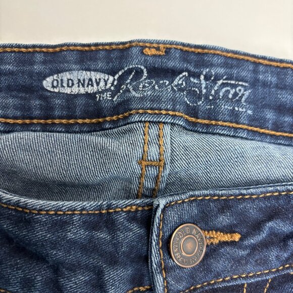 Old Navy The Rockstar Bootcut Women's size 14 Dark Wash Blue Denim Jeans - Picture 2 of 4
